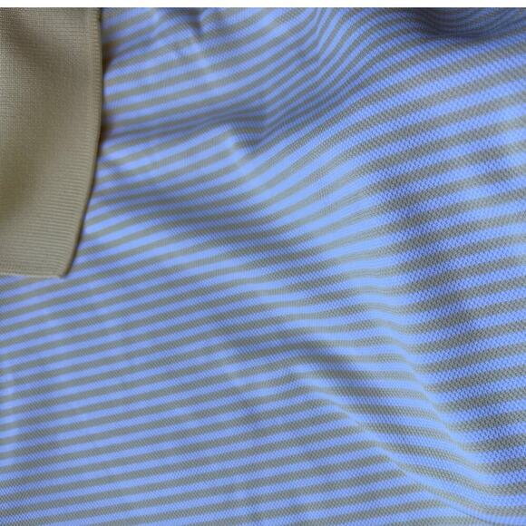 Champions Tour Yellow Striped Performance Golf Polo Shirt - Size XL - Picture 6 of 13